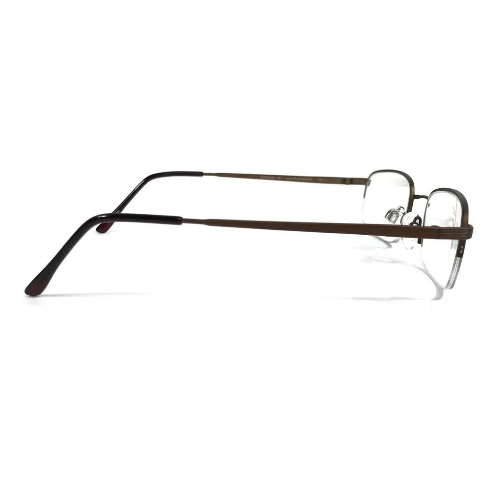 Autoflex with Flexon Eyeglasses Frames 63 MOCHA Brown Square Half Rim 51-20-140